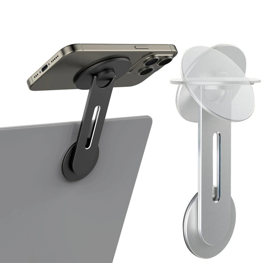 Slim Magnetic Phone Holder Swivels 180° for Laptops and Monitors