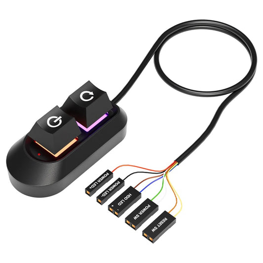 PC External Switch Key Start Power On/Off And Restart LED Light Button