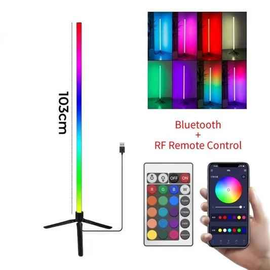 RGB LED Floor Mood atmosphere light dimmable controlled APP USB Supply LED standing smart lighting indoor corner Living Room RGB